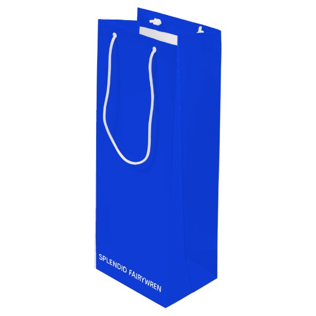 Sac Cadeau Pour Bouteille Splendid Fairywren Blue Colour (Devant Angle)