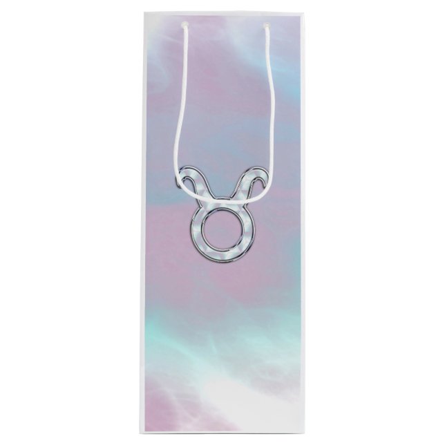 Sac Cadeau Pour Bouteille Symbole zodiaque du Taurus de style perle (Devant)