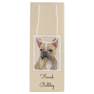 Sac Cadeau Pour Bouteille Tableau Français Bulldog (Sable) - Joli Original D
