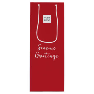 Sac Cadeau Pour Bouteille Texte de logo rouge pour emballage promotionnel d'