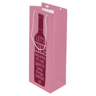 Sac Cadeau Pour Bouteille Texte personnalisé Citation de vin drôle