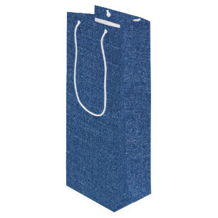 Sac Cadeau Pour Bouteille Textile fabric bleu fashion jean denim