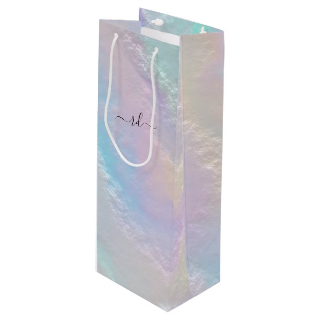 Sac Cadeau Pour Bouteille Texture arc-en-ciel Abstraite (Devant Angle)