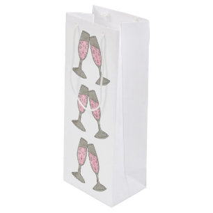 Sac Cadeau Pour Bouteille Toast Mariage Champagne Rose