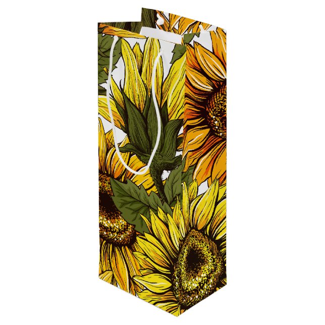 Sac Cadeau Pour Bouteille Tournesol à main (Dos Angle)