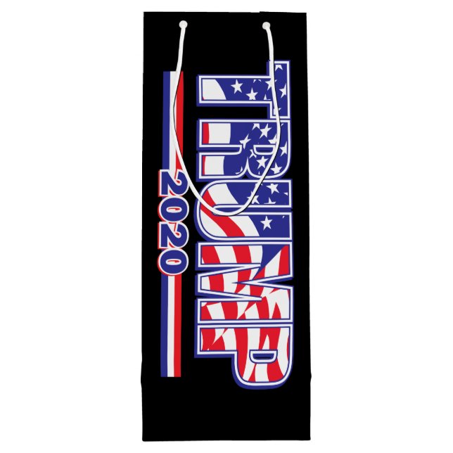 Sac Cadeau Pour Bouteille Trump 2020 : Trump embrasse le drapeau (Dos)