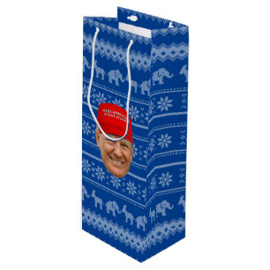 Sac Cadeau Pour Bouteille TRUMP MAGA Noël