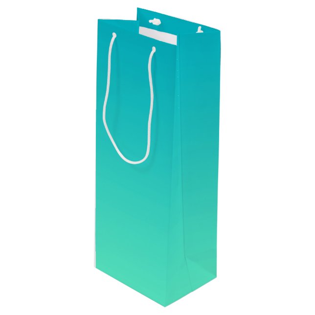 Sac Cadeau Pour Bouteille Turquoise Ombre (Devant Angle)