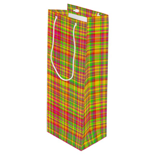 Sac Cadeau Pour Bouteille Tutti Frutti PLAID 4 VIN CADEAU (Devant Angle)