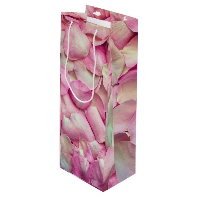 Sac Cadeau Pour Bouteille Vin Rose Romance - (Devant Angle)