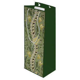 Sac Cadeau Pour Bouteille Vintage William Morris Daffodil Fleurs Jaune