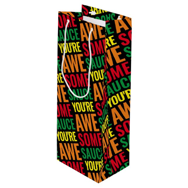 Sac Cadeau Pour Bouteille Vous êtes Awesomesauce ! Journée mondiale de la co (Devant Angle)