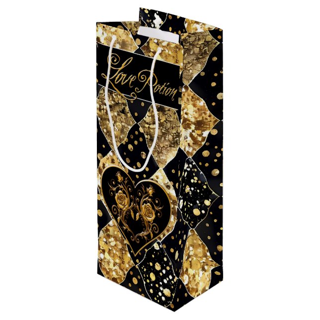 Sac Cadeau Pour Bouteille Whimsical et élégant Goth Love Potion (Dos Angle)