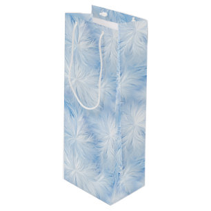 Sac Cadeau Pour Bouteille Winter Wonderland Bleu gelé motif