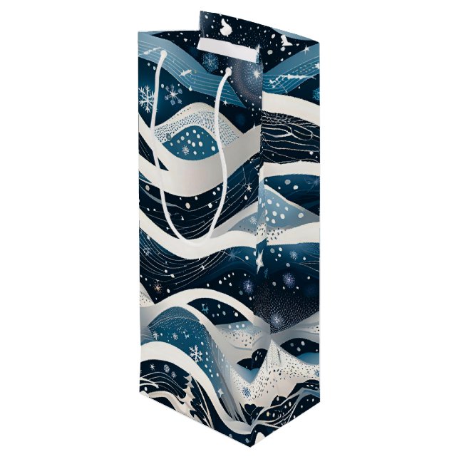 Sac Cadeau Pour Bouteille Wonderland hivernal Abstrait (Dos Angle)