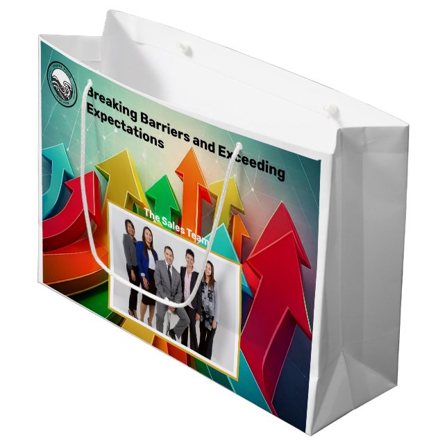 Sac cadeau pour cadeaux d'entreprise (équipe comme (Devant Angle)