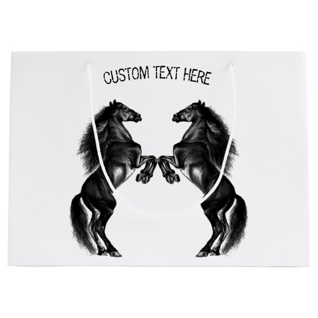 Sac cadeau pour chevaux debout avec texte personna (Devant)