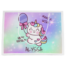 Sac cadeau pour fête d'anniversaire de la licorne
