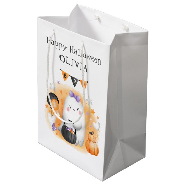 Sac Cadeau pour fille de petit garçon orange d'Hal (Dos Angle)