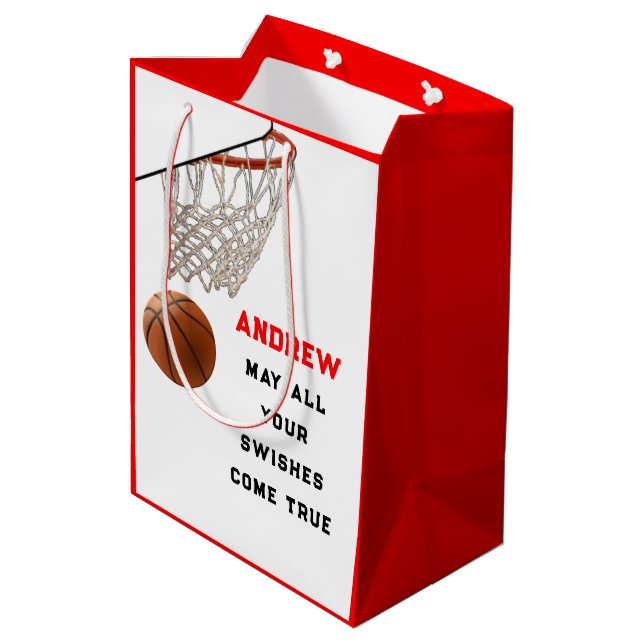 Sac cadeau pour joueur de basket-ball moyen (Dos Angle)