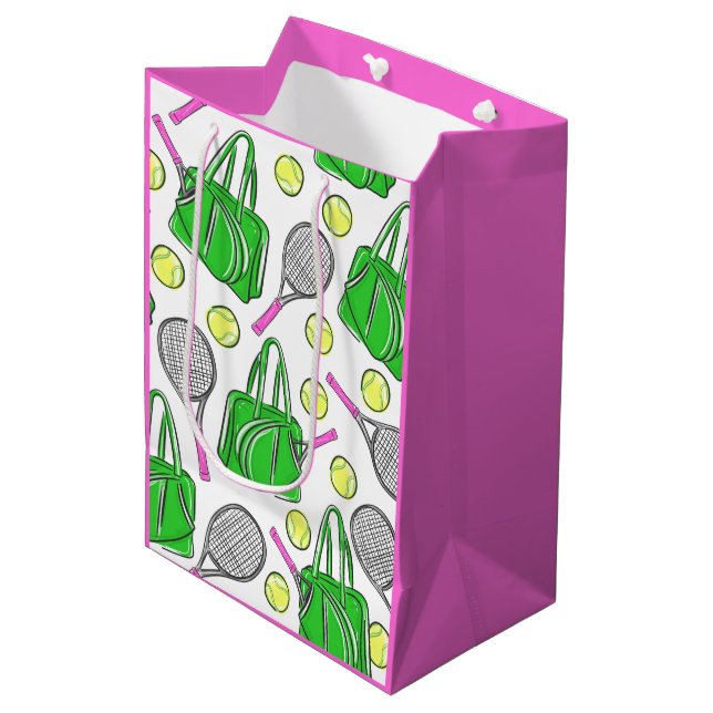 Sac-cadeau pour sac de raquette de tennis rose ver (Devant Angle)