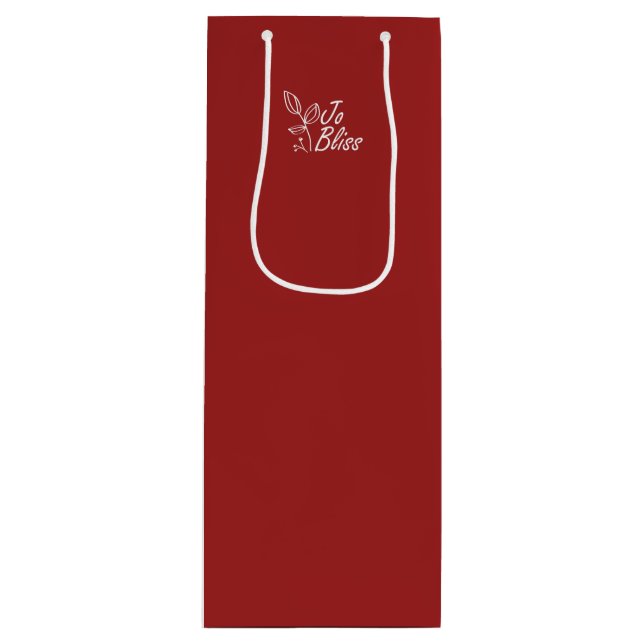 Sac cadeau promotionnel rouge solide avec logo bla (Devant)