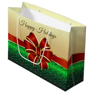 Sac cadeau Red Ribbon Gold Holiday