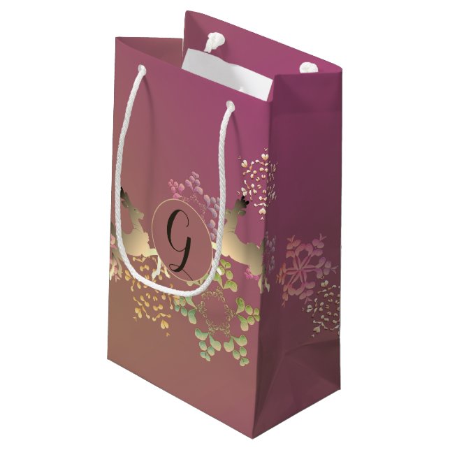 Sac cadeau Reindeer & Snowflakes magiques (Dos Angle)