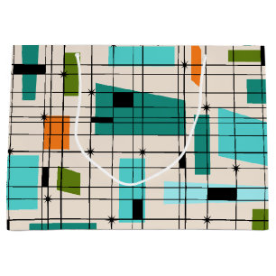 Sac cadeau Retro Grid & Starbursts