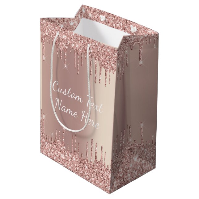 Sac cadeau rose Parties scintillant or avec texte  (Dos Angle)