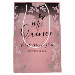 Sac cadeau Rose Quinceanera rose moyen