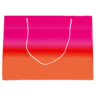 Sac cadeau rose, rouge et orange Gradient