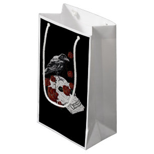 Sac cadeau Roses rouges, Crânes et Corbeau