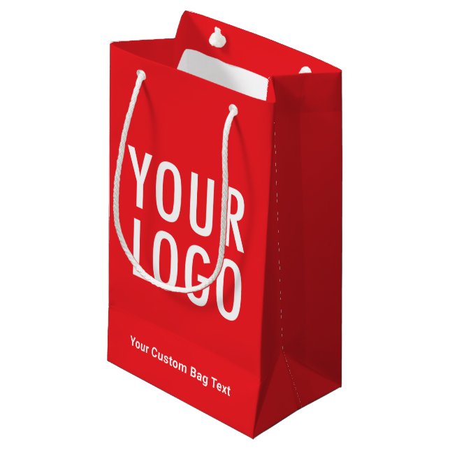 Sac cadeau rouge de 8,5 pouces Custom Business Log (Devant Angle)