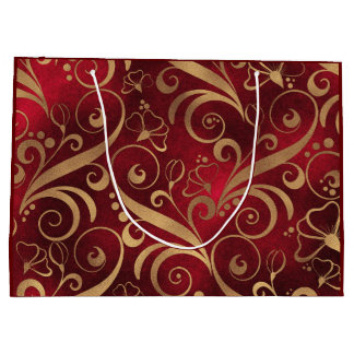 Sac cadeau rouge et or