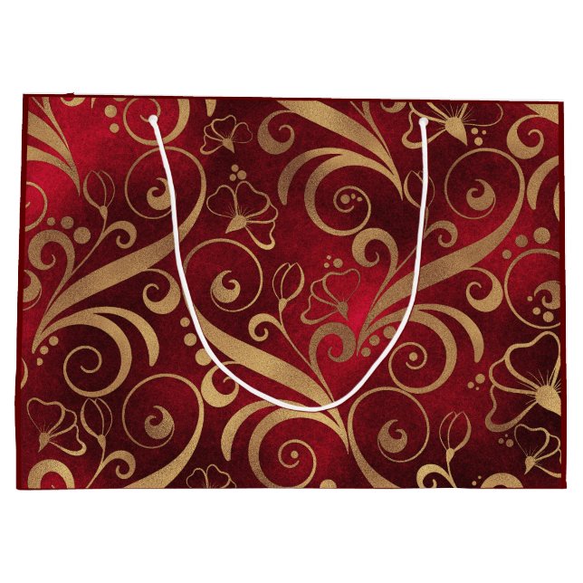 Sac cadeau rouge et or (Dos)