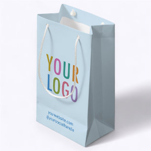 Sac Cadeau Sac-cadeau petit bleu clair Logo commercial 21,59