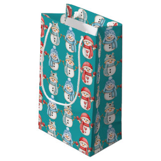 Sac cadeau Sea Green Snowmen