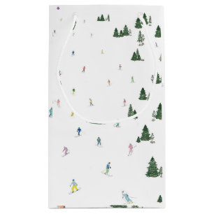 Sac cadeau Ski et Snowboard en aquarelle hiver