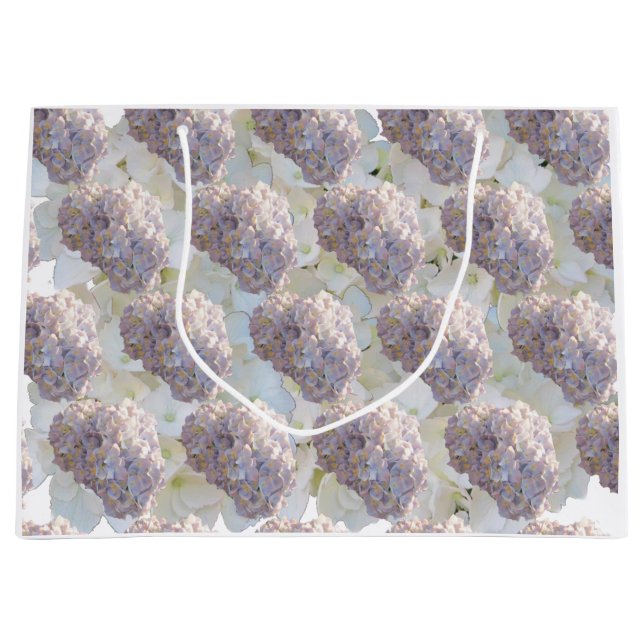 Sac cadeau Soft Rose and White Hydrangeas (Devant)