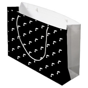 Sac cadeau surprenant noir et blanc avec point d'i