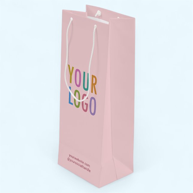 Sac cadeau Taupe Pink Wine avec logo personnalisé (MISOOK Taupe Pink Wine Gift Bag with Logo)