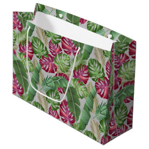 Sac cadeau Tropical Monstera et Palm Feuille