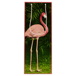 Sac cadeau vin Flamant rose rose