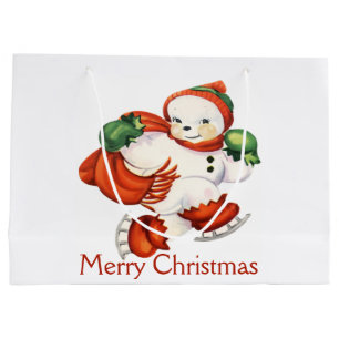 Sac cadeau vintage Snowman
