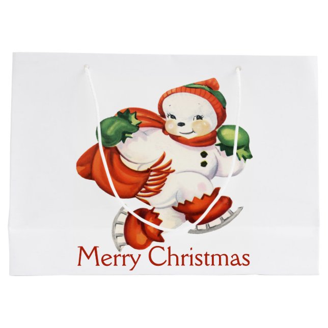 Sac cadeau vintage Snowman (Dos)