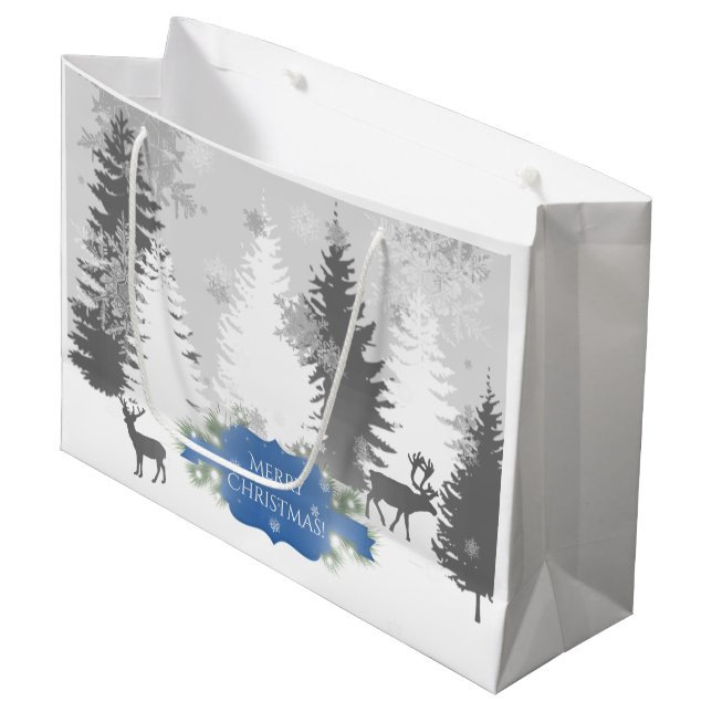 Sac cadeau Winter Wonderland - Bleu (Devant Angle)