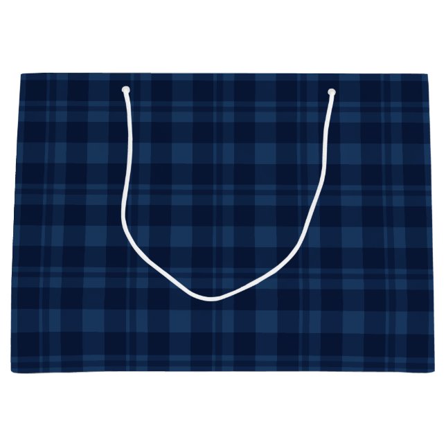 Sac cadeau Winterberry Blue Tartan Large (Devant)