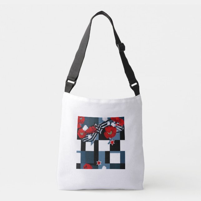 Sac carrossable à Motif à fleurs rouges (Devant)