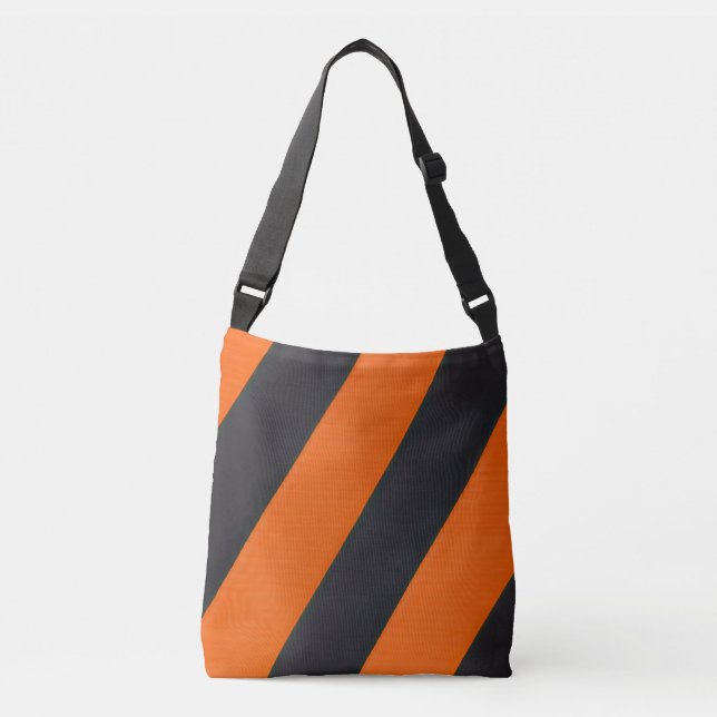 Sac carrossable orange noir rayures (Devant)